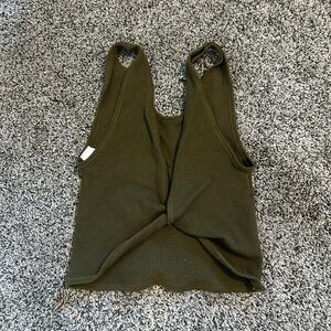 Urban Outfitters Dark Green Ribbed Tank Top